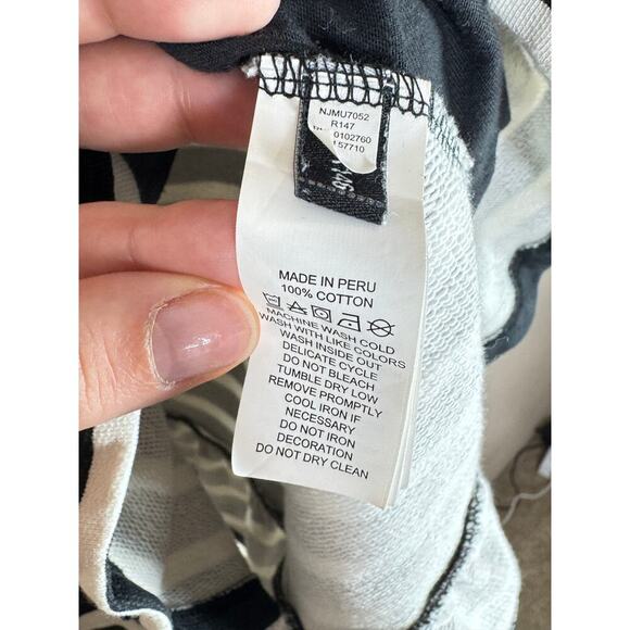 Brooke Street Kate Spade Hoodie Black Cream Striped Peplum Plus Size XL Preppy - Picture 9 of 10